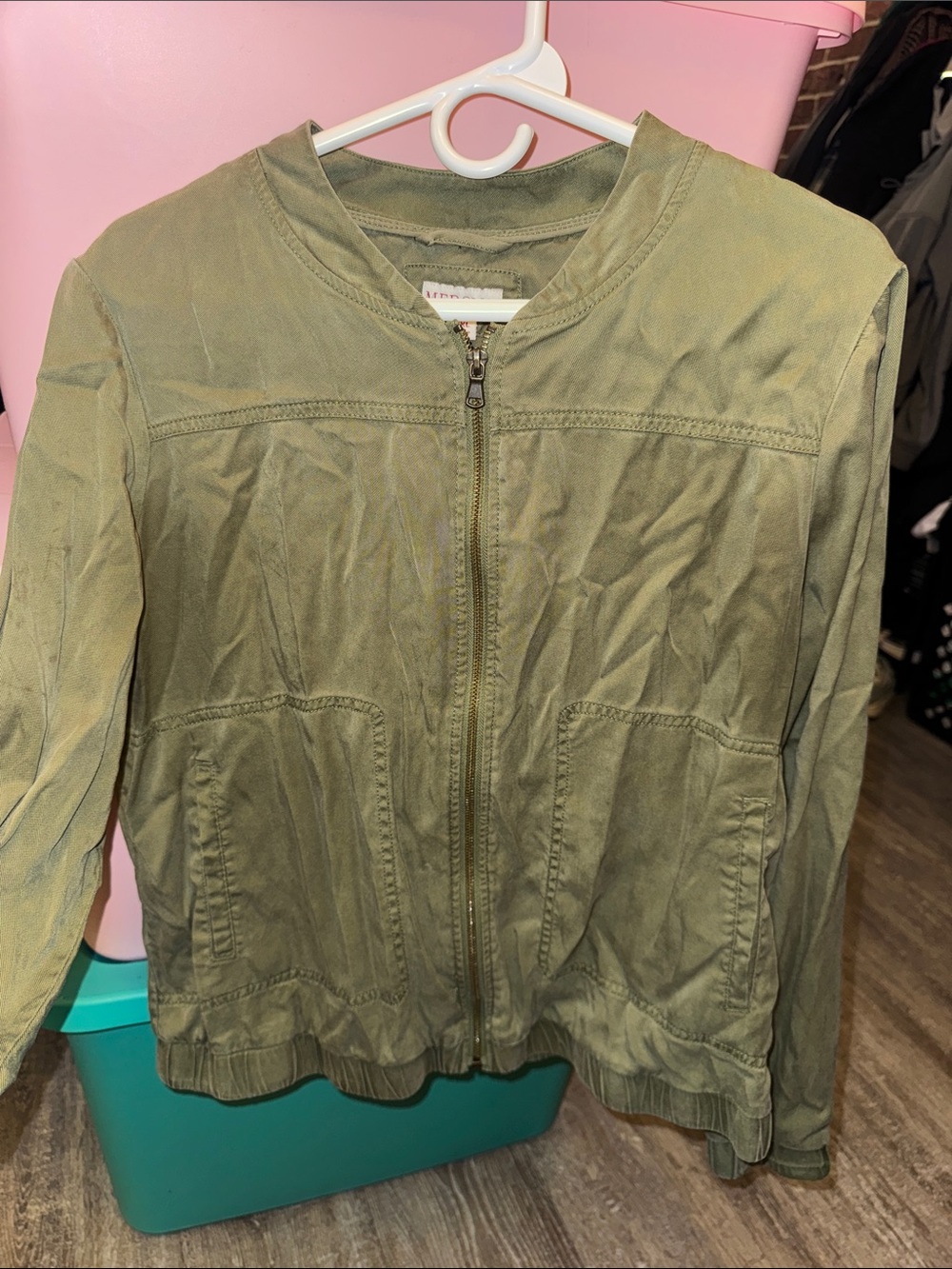 Merona Olive Green Zip-Front Utility Jacket